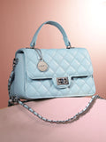 DressBerry Textured Structured Satchel Bag with Quilted