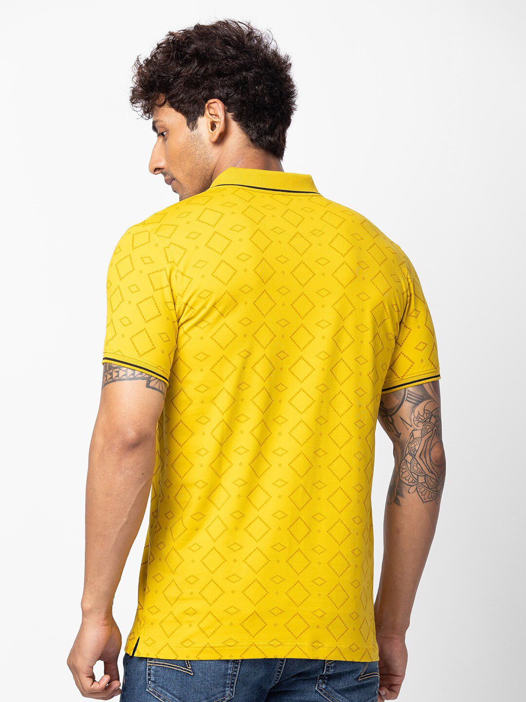 SPYKAR Men Printed Polo Collar Slim Fit T-shirt