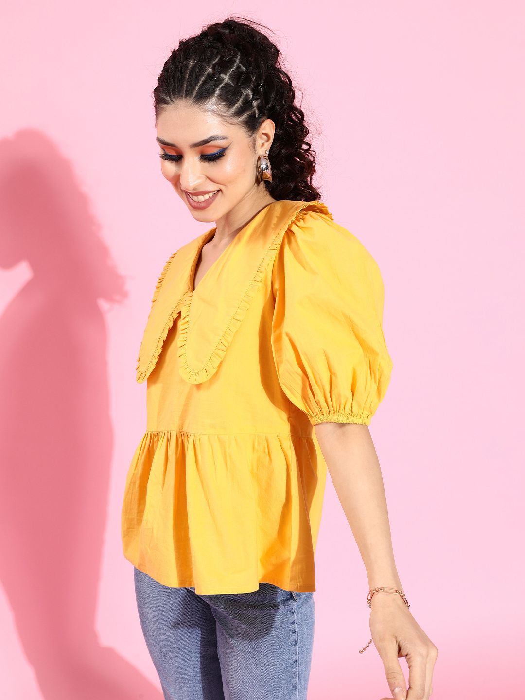Athena Women Bright Yellow Sleek Top