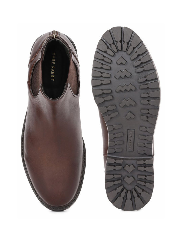 RARE RABBIT Men Gum Leather Flat Boots