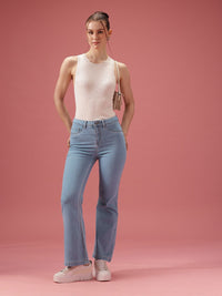 DressBerry Women Bootcut High-Rise Light Fade Stretchable Jeans