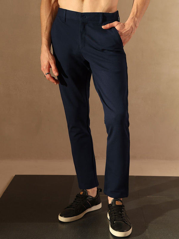 Dennison Navy Blue 4-Way Lycra Trouser