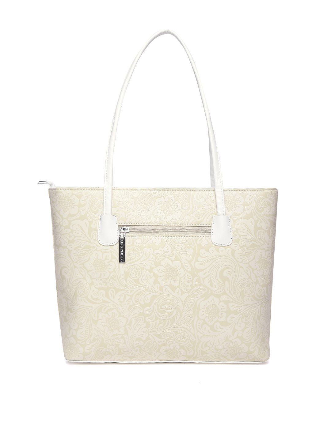 Lino Perros Cream-Coloured Self Design Shoulder Bag
