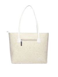 Lino Perros Cream-Coloured Self Design Shoulder Bag