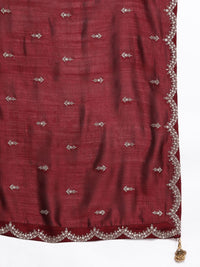 Libas Ethnic Motifs Embroidered Regular Sequinned Kurta with Trousers & Dupatta