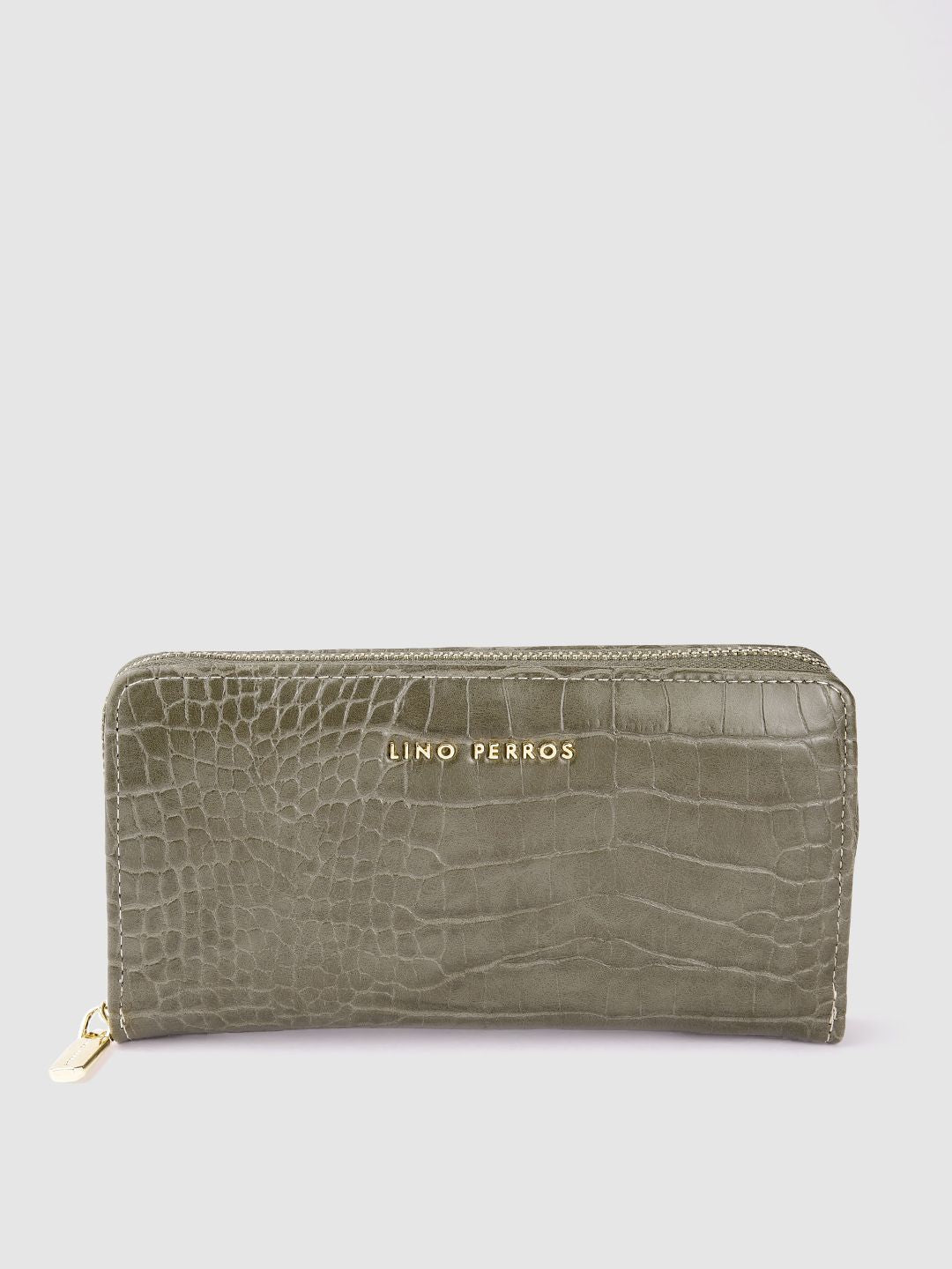 Lino Perros Women Croc Textured Zip Around Wallet