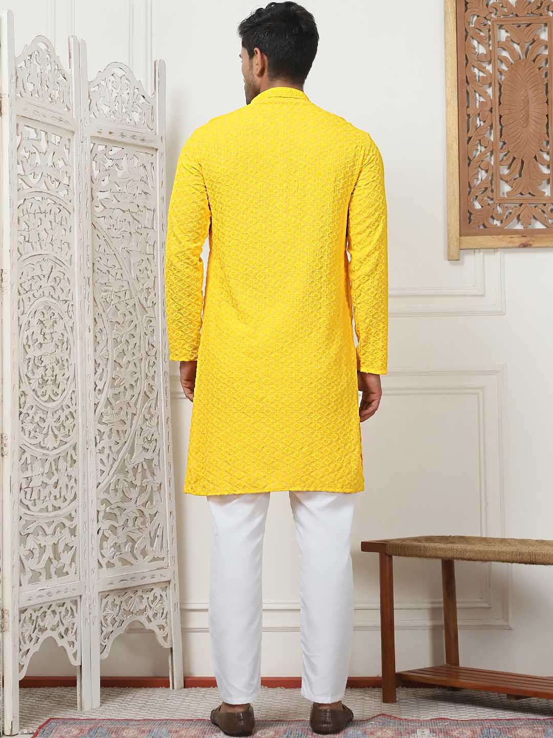 Anouk Ethnic Motifs Embroidered Sequinned Kurta with Pyjamas