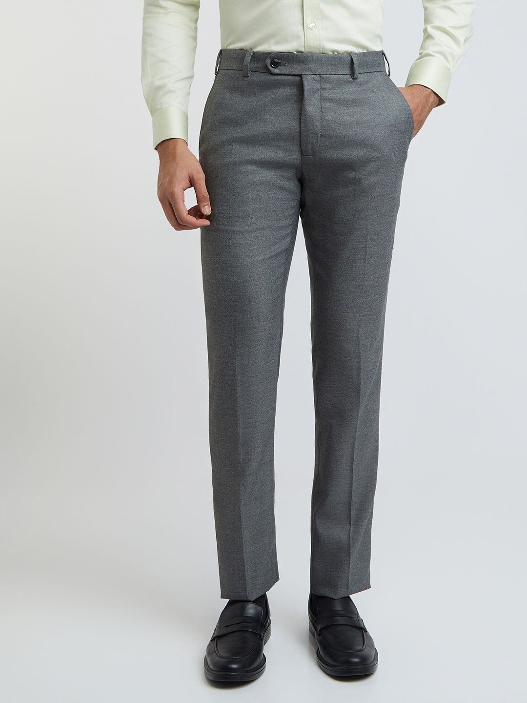 Raymond Men Flat Front Slim Fit Formal Trousers