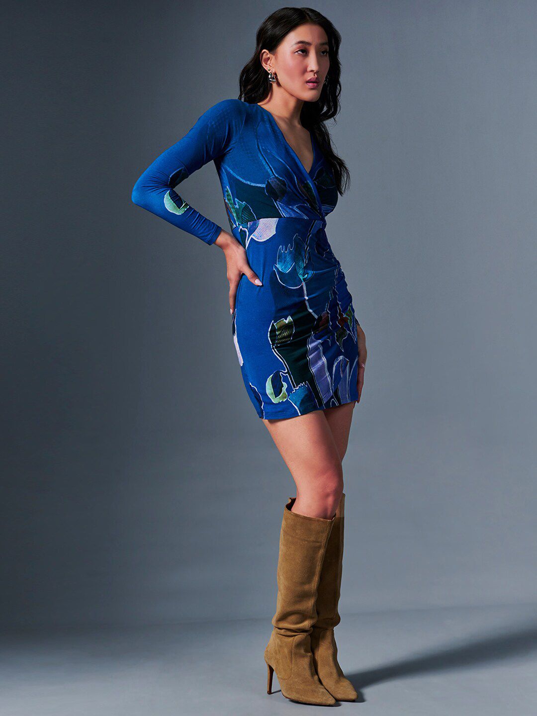AND Floral Printed V-Neck Sheath Dress