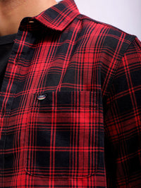 The Indian Garage Co Slim Fit Tartan Checked Spread Collar Casual Shirt