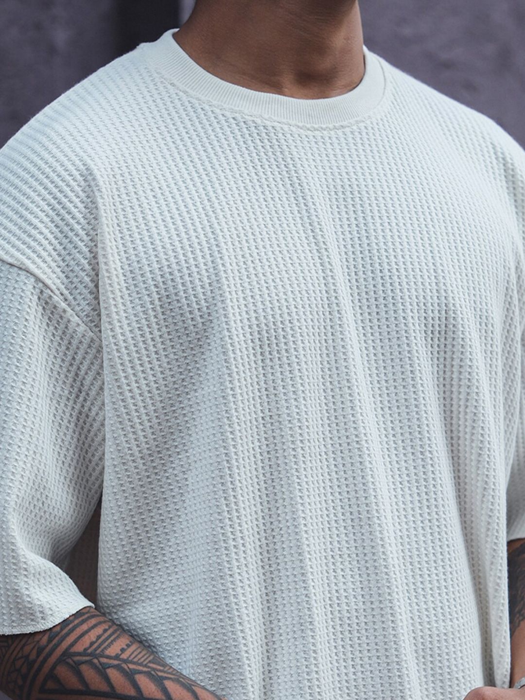 Powerlook Drop-Shoulder Sleeves Oversized Half Sleeves T Shirt