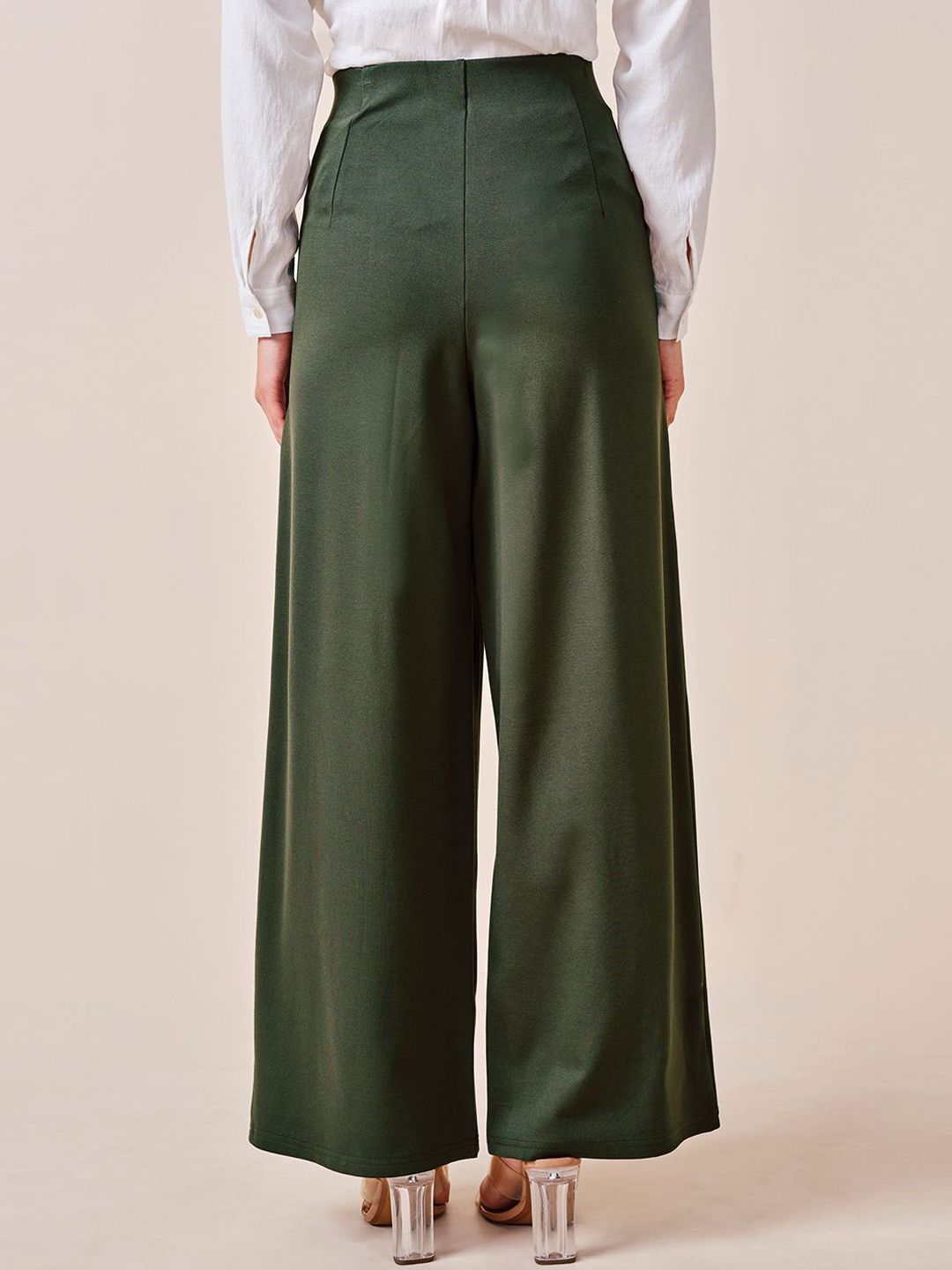 AND Women Loose Fit High-Rise Pleated Trousers