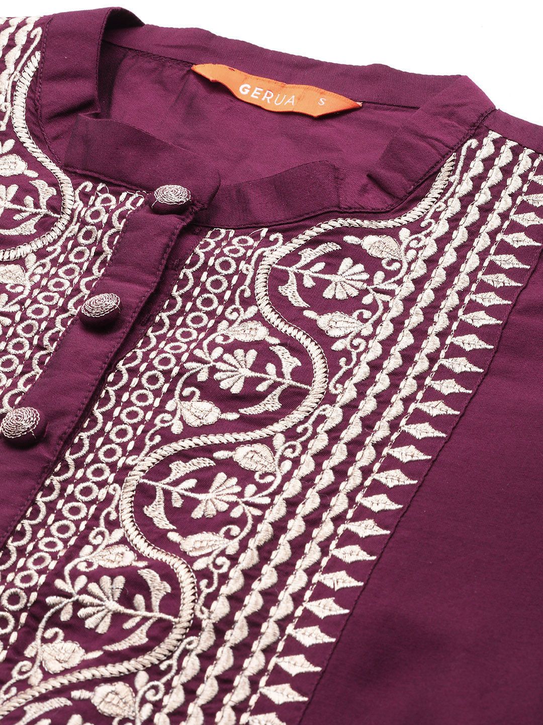 Gerua By Libas Women Ethnic Motifs Embroidered Regular Kurta with Trousers  With Dupatta