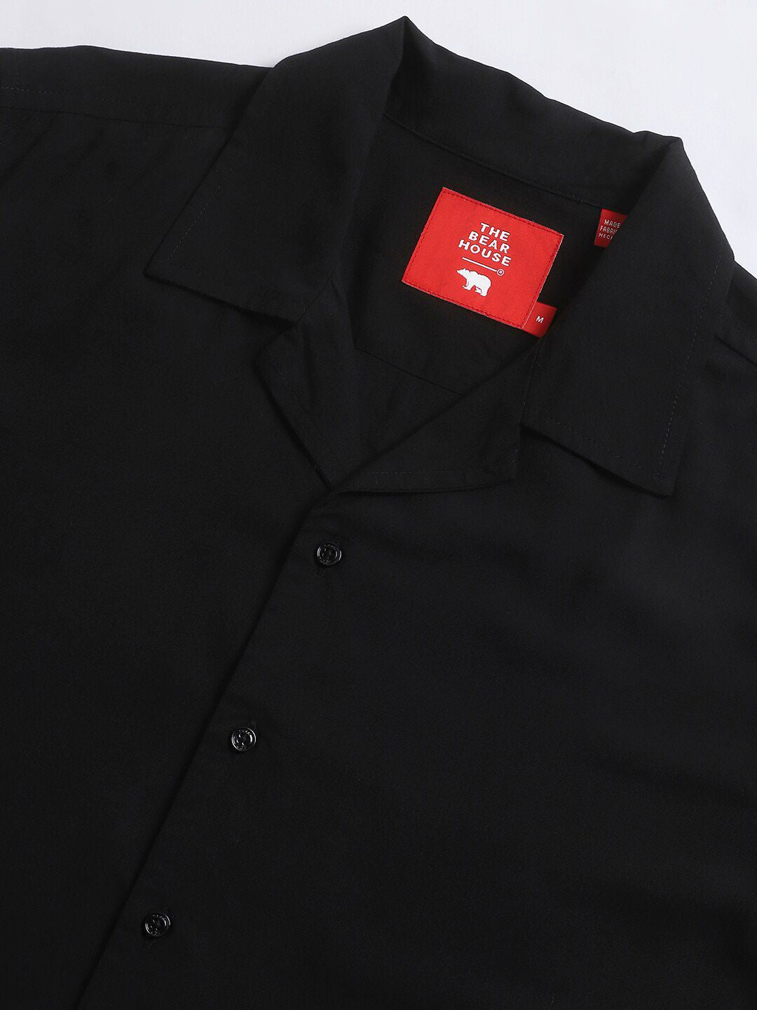 THE BEAR HOUSE Slim Fit Cuban Collar Long Sleeve Casual Shirt