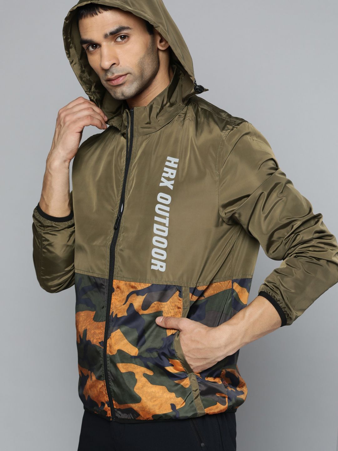 HRX By Hrithik Roshan Outdoor Men uniform green Rapid-Dry Camouflage Jacket