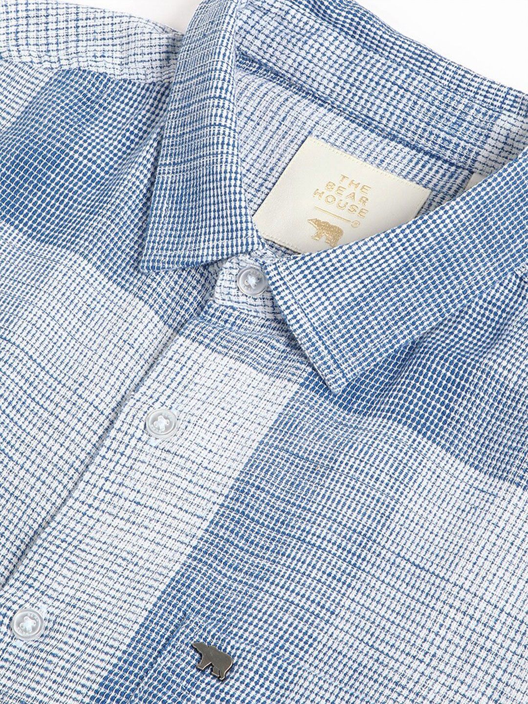 THE BEAR HOUSE Slim Fit Micro Checked Casual Shirt
