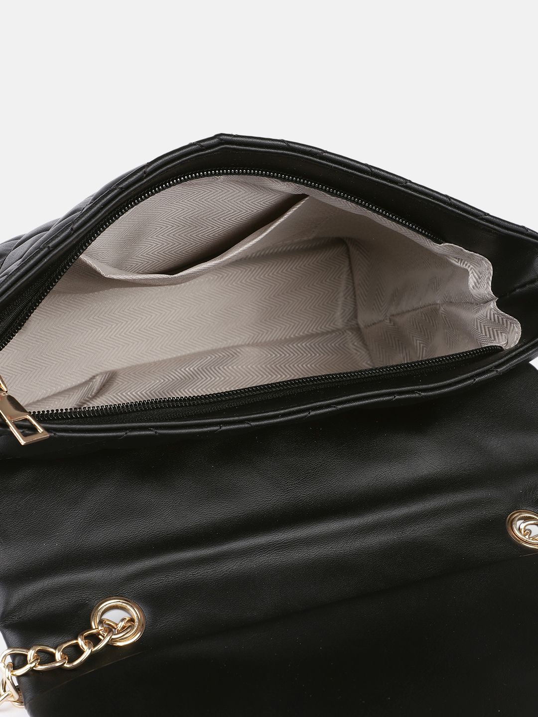 DressBerry Textured Structured Shoulder Bag with Quilted
