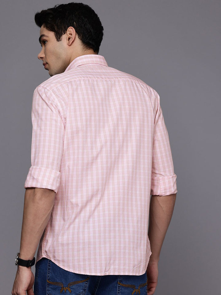 Raymond Pure Cotton Slim Fit Checked Casual Shirt