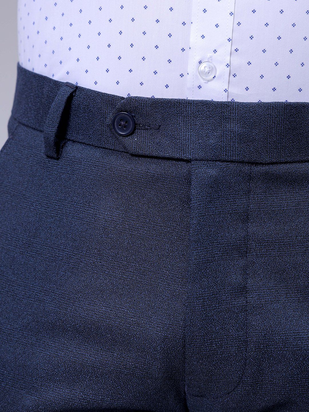 The Indian Garage Co. X Luxe Men Checked Slim Fit Formal Trousers
