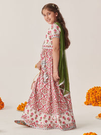 pspeaches Girls Printed Ready to Wear Lehenga Choli With Dupatta