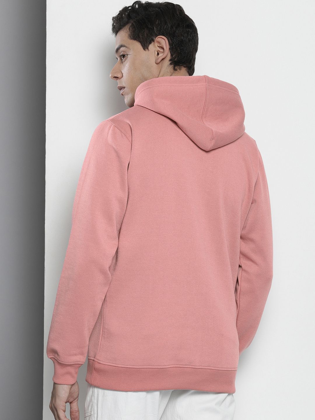 The Indian Garage Co Men Pink Printed Hooded Sweatshirt