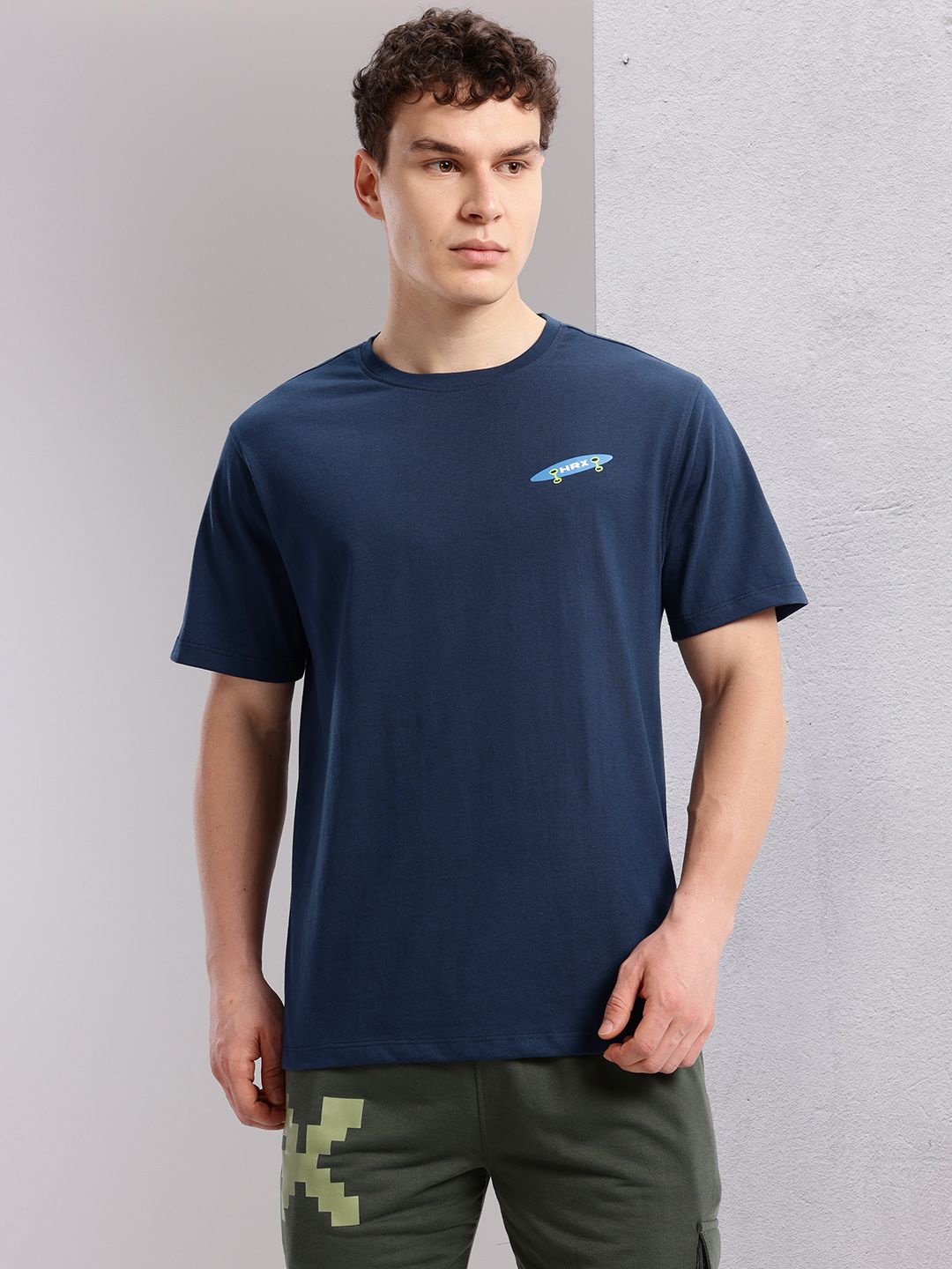 HRX by Hrithik Roshan Brand Logo Print Detail Round Neck Regular Fit T-shirt