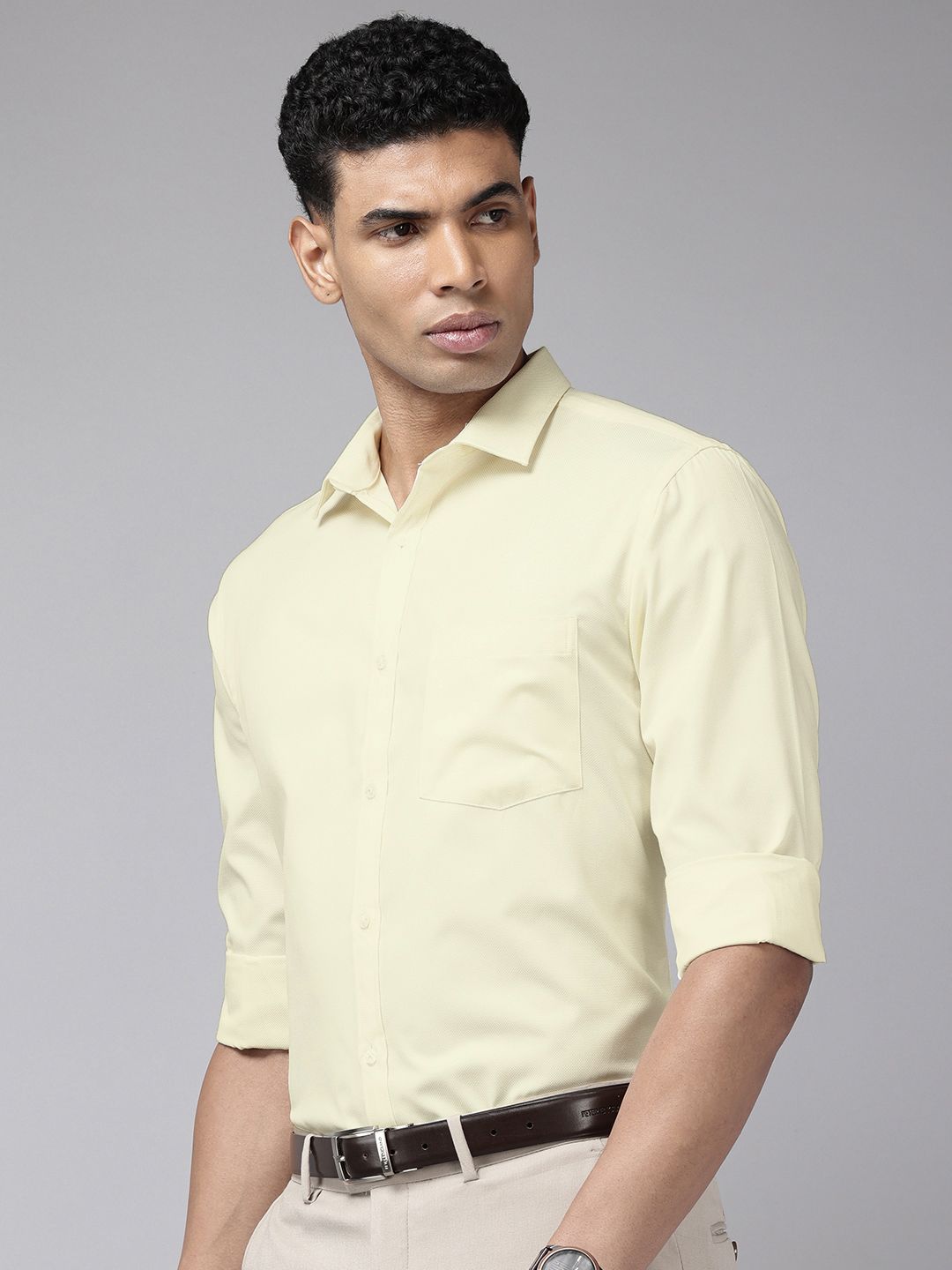 Park Avenue Men Slim Fit Textured Work Formal Shirt
