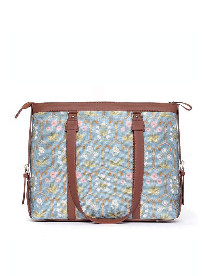 ZOUK Women Blue Floral Printed Laptop Bag