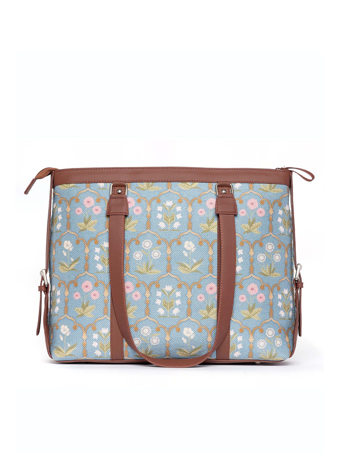 ZOUK Women Blue Floral Printed Laptop Bag