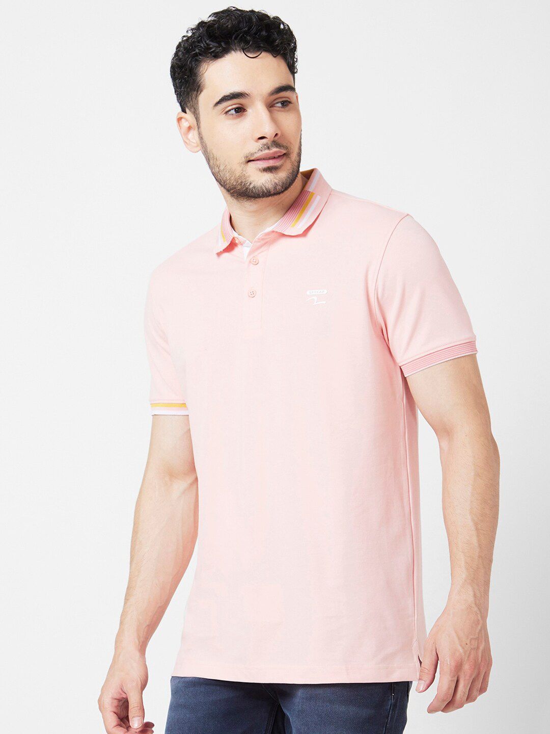 SPYKAR Polo Collar Slim Fit Cotton T-Shirt