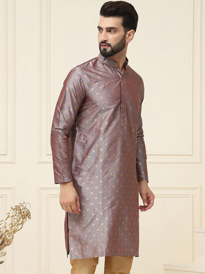 SOJANYA Ethnic Motifs Woven Design Mandarin Collar Kurta