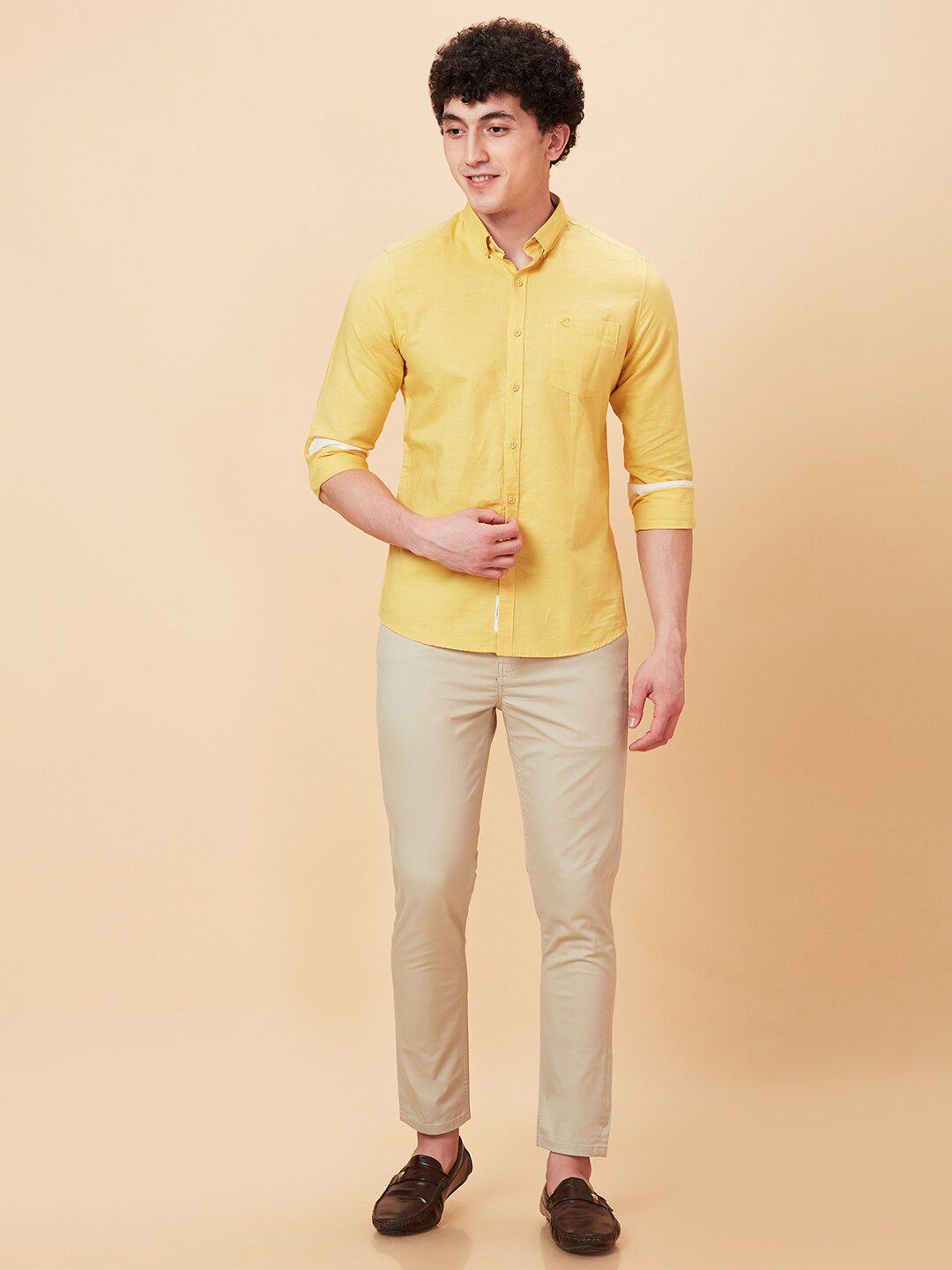 Being Human Button-Down Collar Slim Fit Cotton Casual Shirt
