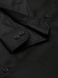 SOJANYA Lelaki Hitam Solid Kurta Asymmetric