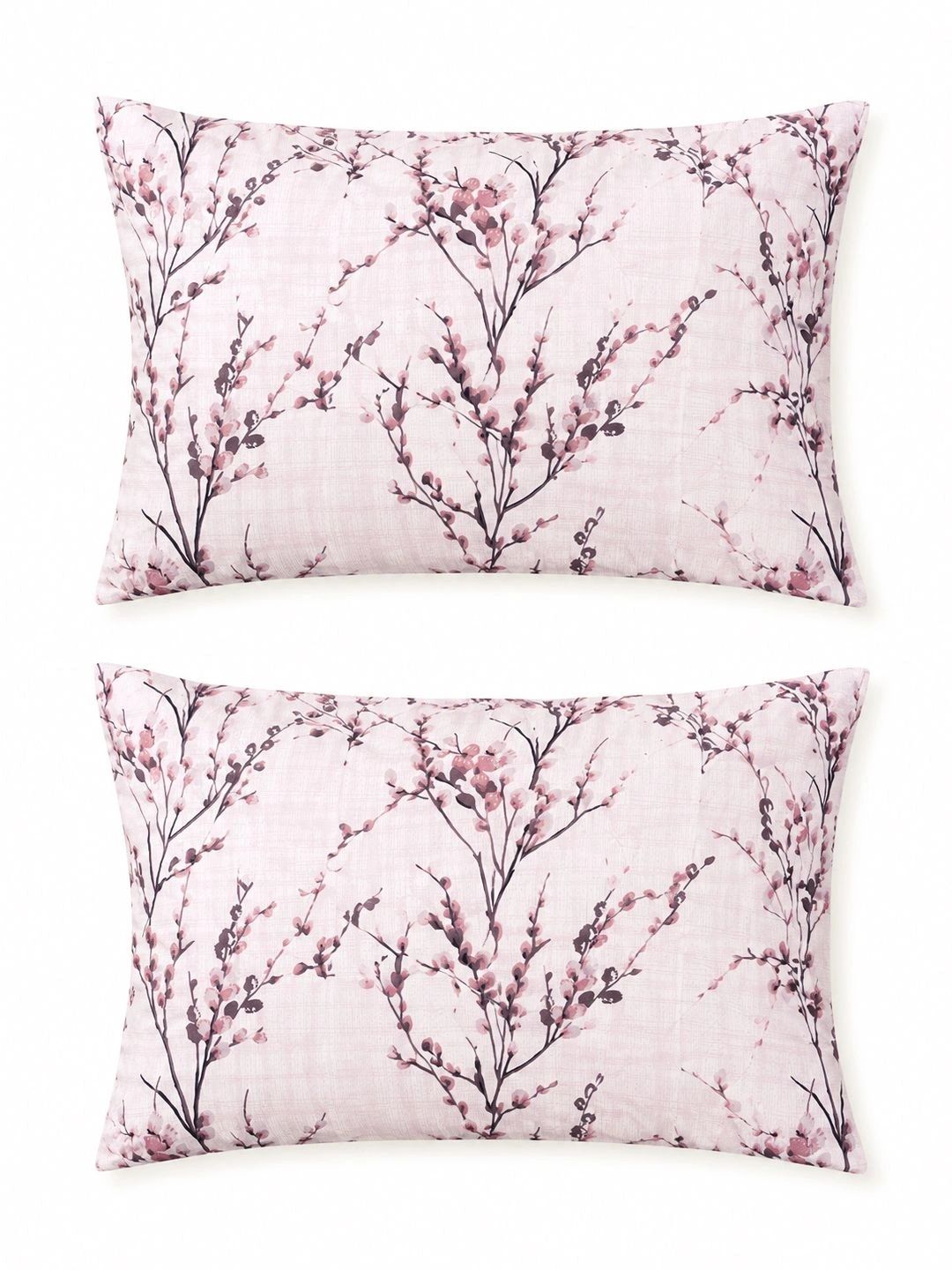 KLOTTHE Floral 300 TC Cadar King Berwarna Krim dengan 2 Sarung Bantal