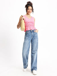 DressBerry Floral Femme Fatale Cinched Waist Top