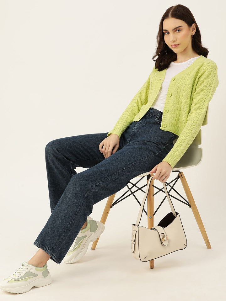 DressBerry Pure Acrylic Cable Knit Cardigan