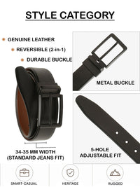 Teakwood Leathers Men Textured Leather Reversible Formal Belt