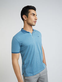 Park Avenue Men Printed Polo Collar Slim Fit T-shirt