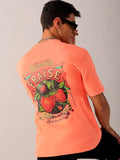 The Indian Garage Co Men Back Printed Boxy Oversized Round Neck T-shirt