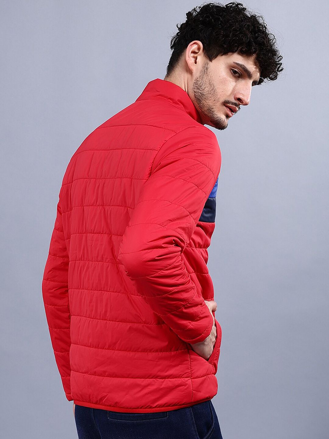The Indian Garage Co Men Colourblock Regular Fit Puffer Jacket