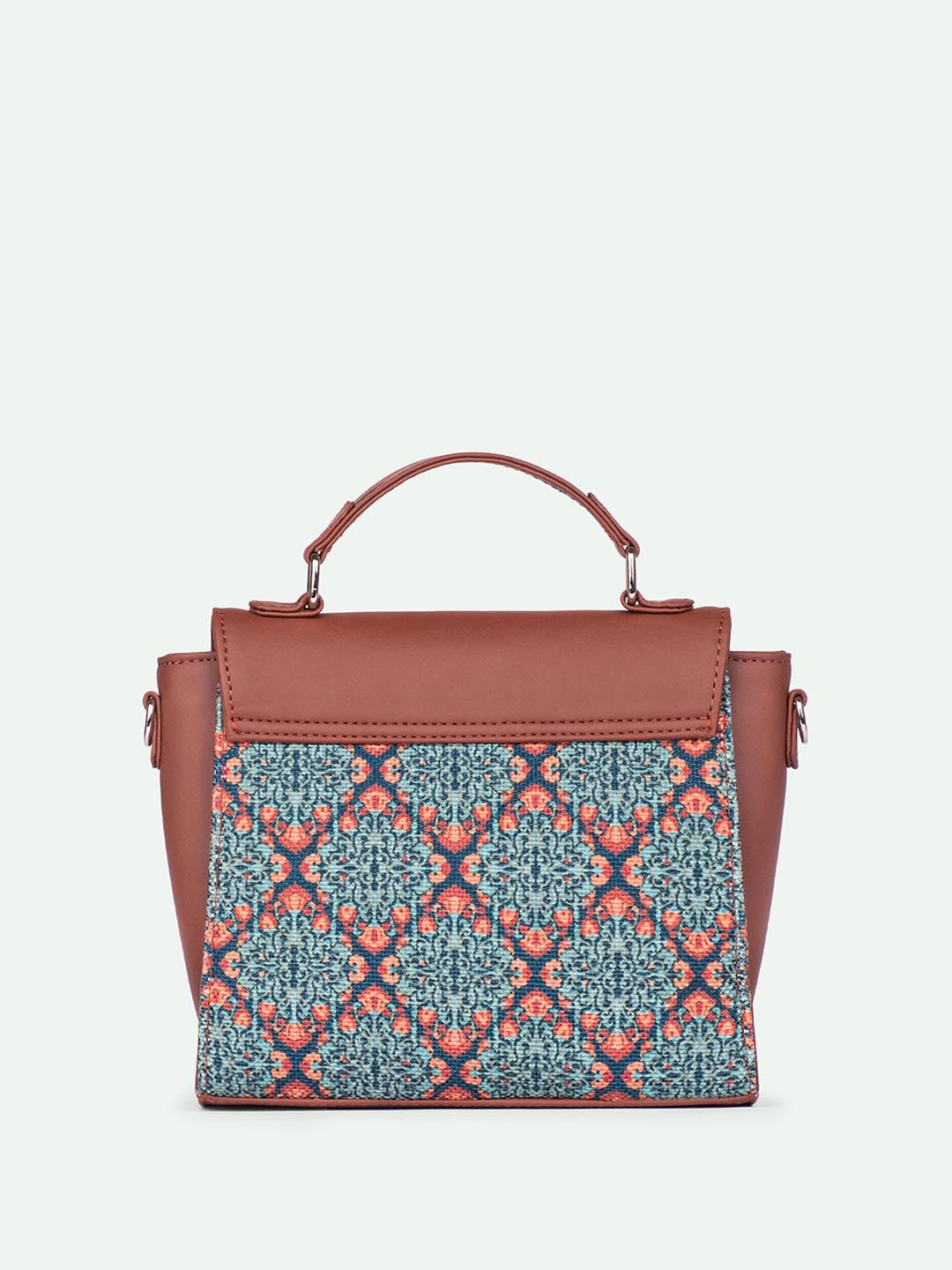ZOUK Kolkata Nouveau Ethnic Motifs Printed Structured Handheld Bag