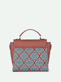 ZOUK Kolkata Nouveau Ethnic Motifs Printed Structured Handheld Bag