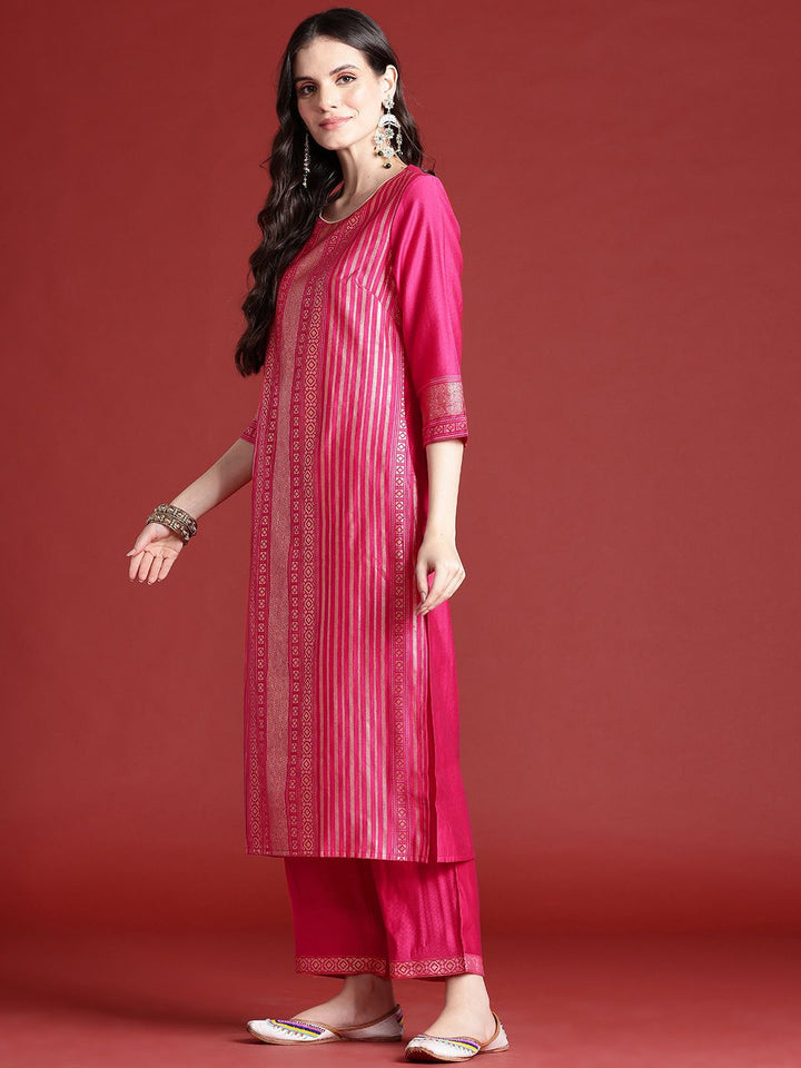 Anouk Tyohaar Collection Printed Panelled Kurta with Palazzos & Dupatta