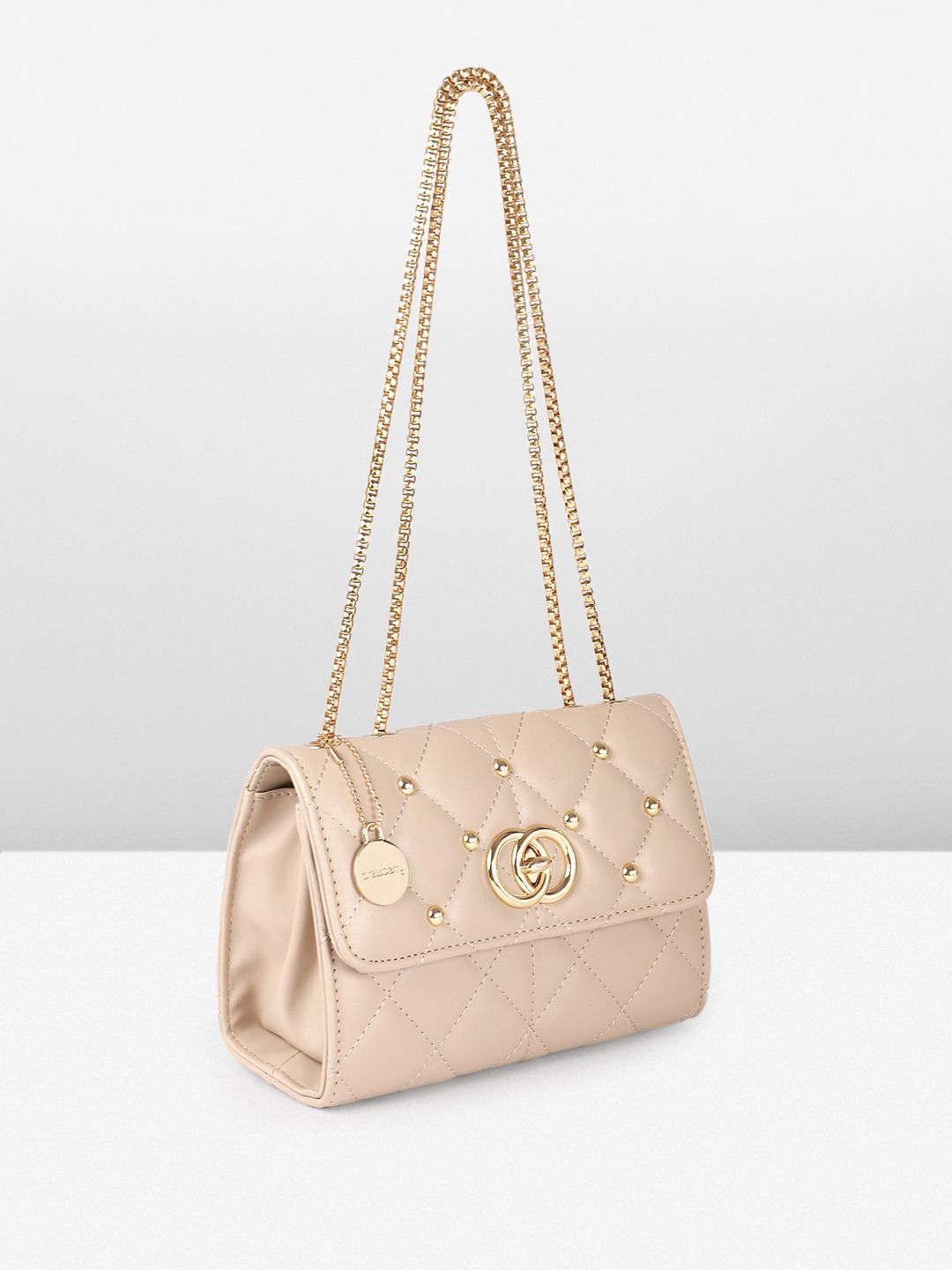 DressBerry Quilted Shoulder Bag with Studded Detail