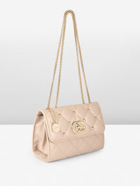 DressBerry Quilted Shoulder Bag with Studded Detail