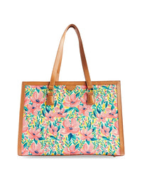 TEAL BY CHUMBAK Floral Printed Oversized Shopper Shoulder Bag