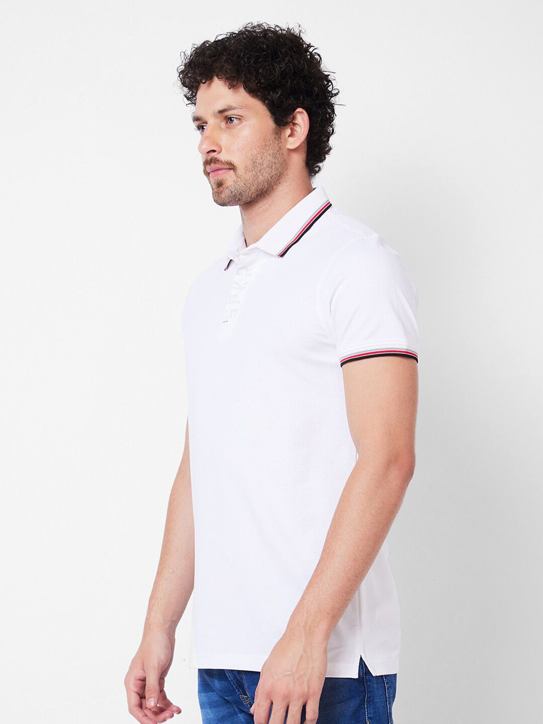 SPYKAR Polo Collar Cotton Slim Fit T-shirt