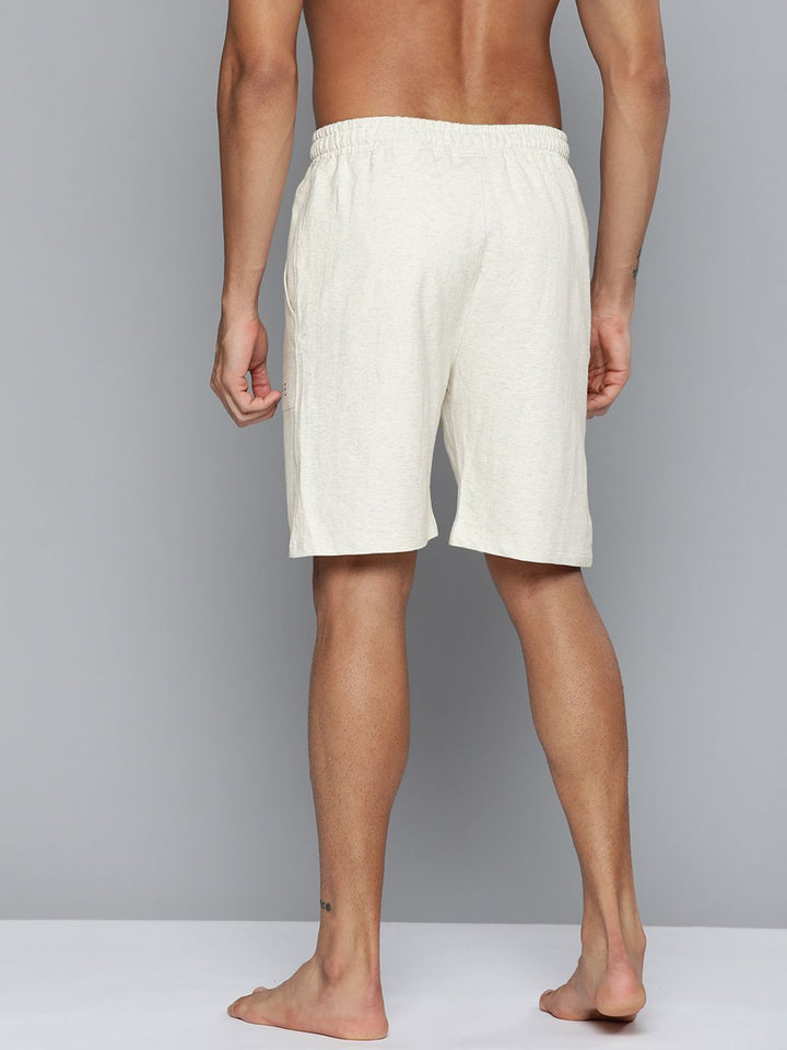 HRX By Hrithik Roshan Yoga Men Oatmeal Mel Organic Cotton Solid Shorts