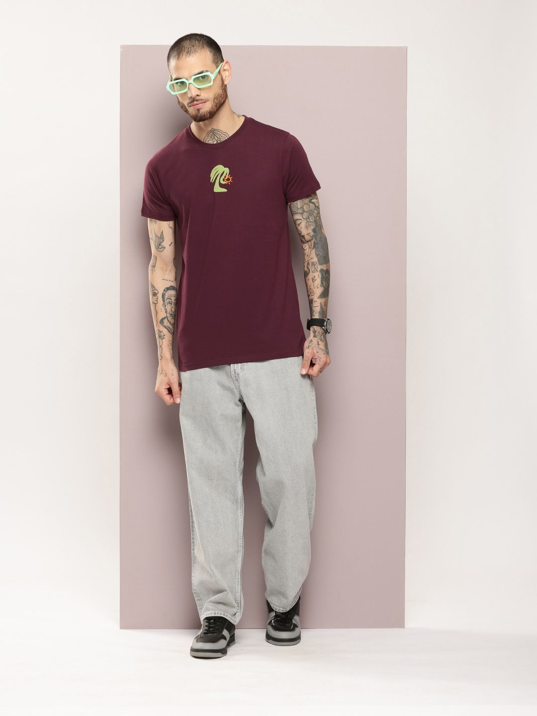 DILLINGER Men Graphic Printed Embossed Oversized T-shirt