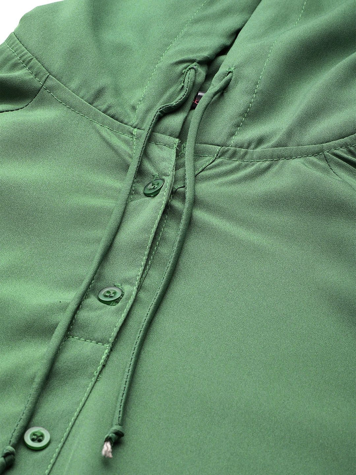 DressBerry Hooded Raglan Sleeves Blouson Top
